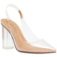 Wild Pair Dharma Slingback Transparente Vinil Sapatos Marrom Tamanho 5,5 M