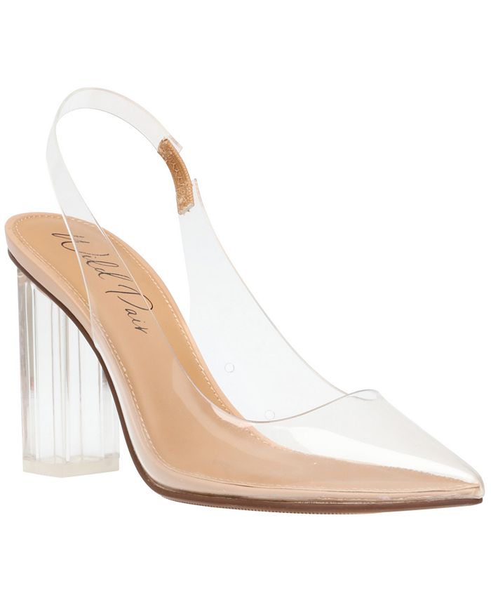 Wild Pair Dharma Slingback Transparente Vinil Sapatos Marrom Tamanho 7,5 M