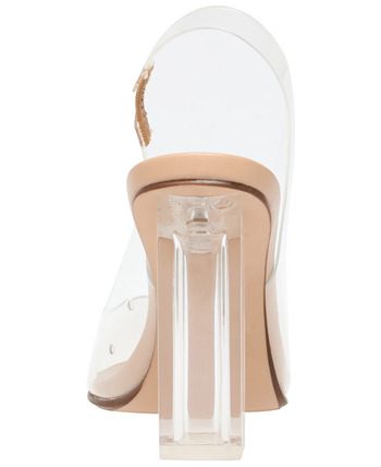 Wild Pair Dharma Slingback Transparente Vinil Sapatos Marrom Tamanho 7,5 M
