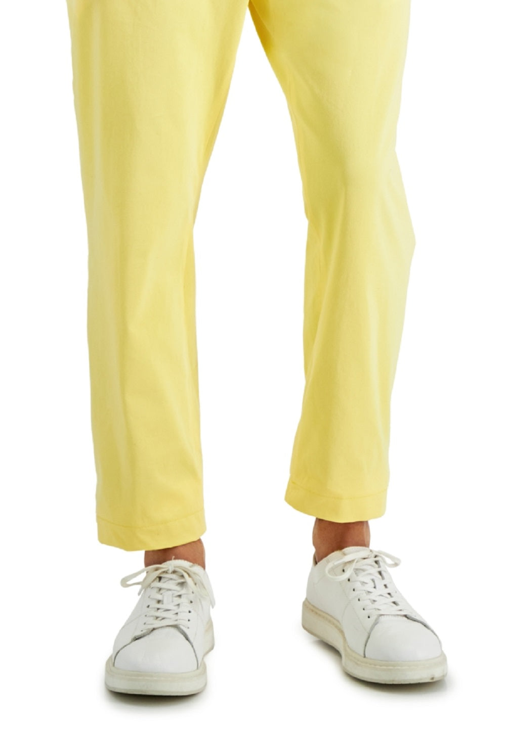 Calça elástica masculina Club Room Four Way Stretch amarela tamanho 36x30