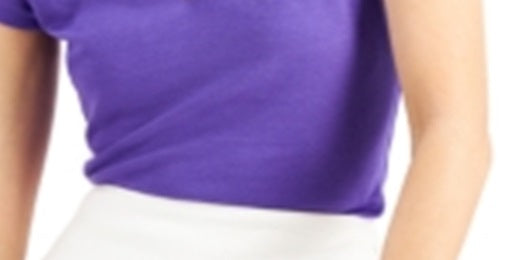 Blusa feminina com decote em V canelado INC International Concepts, roxa, tamanho extragrande