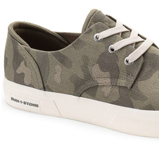 Tênis masculino Sun + Stone Kiva com cadarço e solado em couro verde