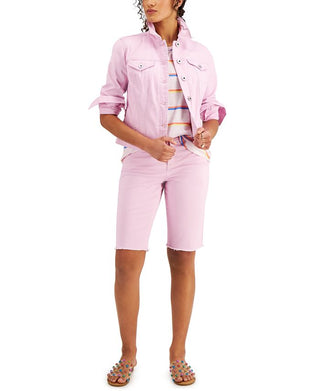 Jaqueta jeans feminina Style &amp; Co rosa tamanho X-Large