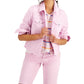 Jaqueta jeans feminina Style &amp; Co rosa tamanho X-Large