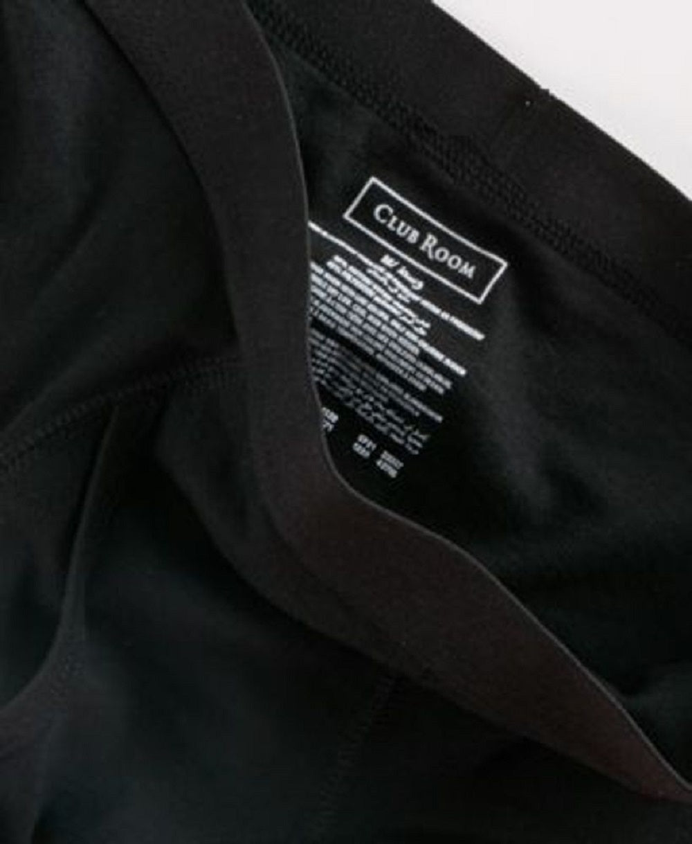 Cuecas Masculinas Club Room, Pacote com 8, Pretas, Tamanho Pequeno