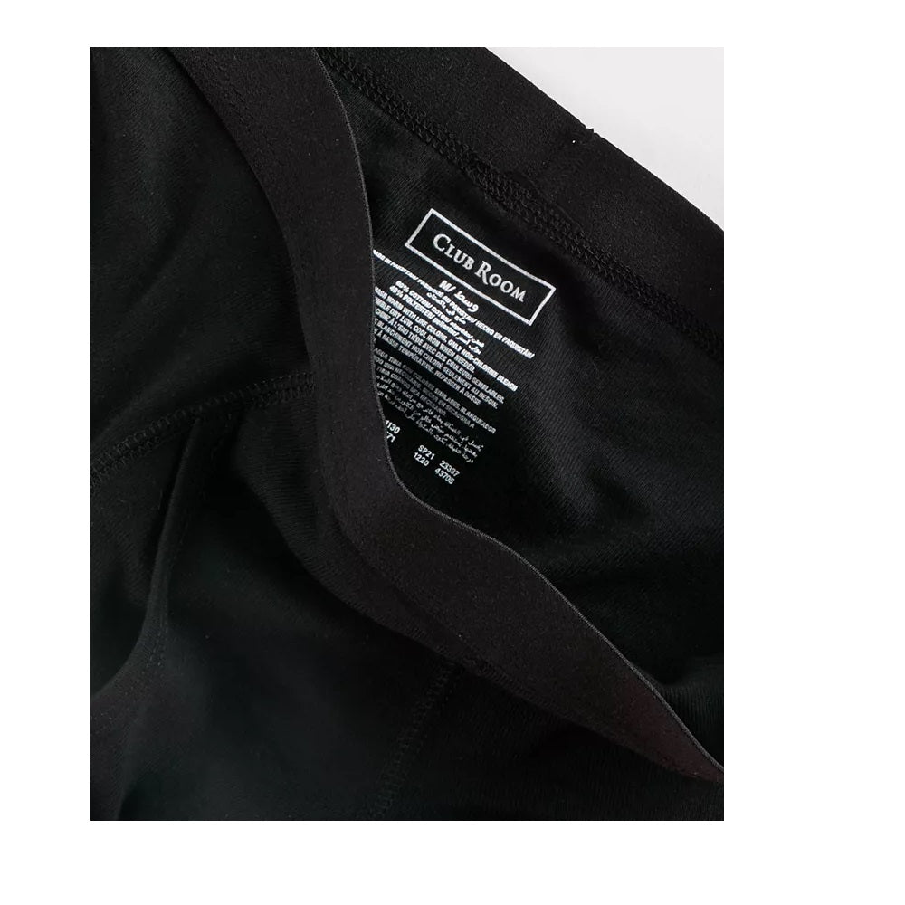 Cuecas Masculinas Club Room, Pacote com 8, Pretas, Tamanho Médio