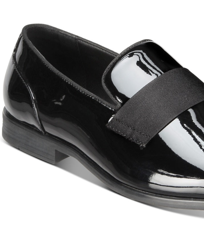 Alfani Haydan Patent Slip On Mocassim Masculino Preto Tamanho 9