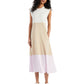 Vestido longo feminino Alfani Modern Lounge Colorblocked, branco, tamanho grande