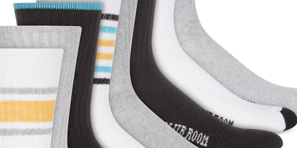 Meias listradas masculinas Club Room, pacote com 8, amarelas, tamanho regular