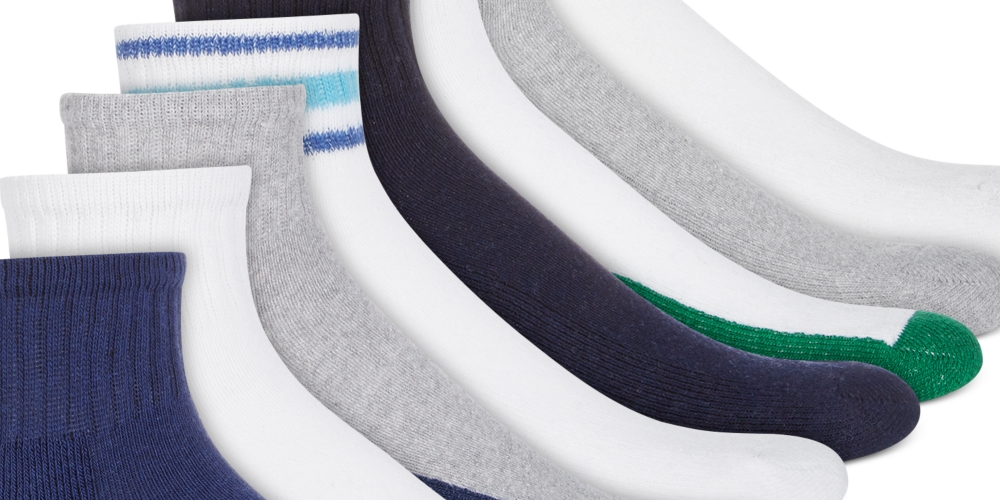 Pacote com 8 meias listradas masculinas Club Room, tamanho regular, verde