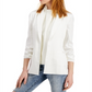 Blazer feminino de cetim aberto na frente, tamanho médio, da INC International Concepts