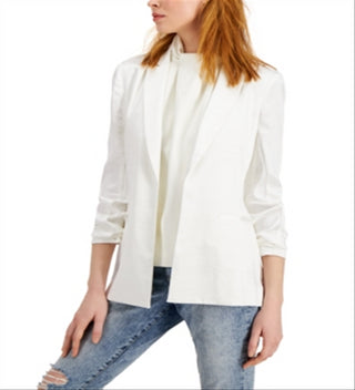 Blazer feminino de cetim aberto na frente, tamanho médio, da INC International Concepts