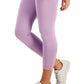ID Ideology Leggings femininas de compressão, cintura alta, bolso lateral, comprimento 7/8, roxas
