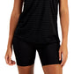 Camiseta feminina listrada Ideology Shadow, preta, tamanho X-S