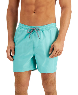 INC International Concepts Calção de banho masculino regular fit secagem rápida cor sólida 5 azul tamanho extragrande