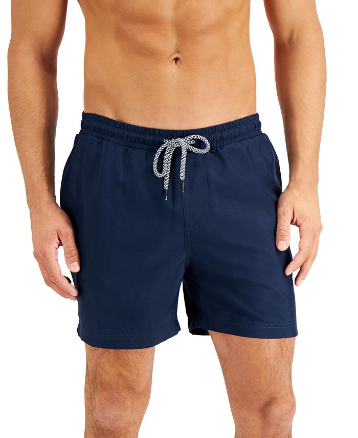 INC International Concepts Calção de banho masculino regular fit secagem rápida cor sólida 5 azul tamanho GG