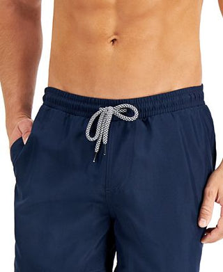 INC International Concepts Calção de banho masculino regular fit secagem rápida cor sólida 5 azul tamanho GG