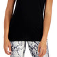 Camiseta feminina com decote redondo ID Ideology, preta, tamanho médio