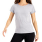 Camiseta feminina com decote redondo ID Ideology, cinza, tamanho pequeno