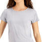 Camiseta feminina ID Ideology com decote redondo, cinza, tamanho grande