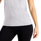 Camiseta feminina ID Ideology com decote redondo, cinza, tamanho grande