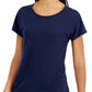 Camiseta feminina ID Ideology com decote redondo, azul, tamanho pequeno