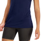 Camiseta feminina ID Ideology com decote redondo, azul, tamanho pequeno