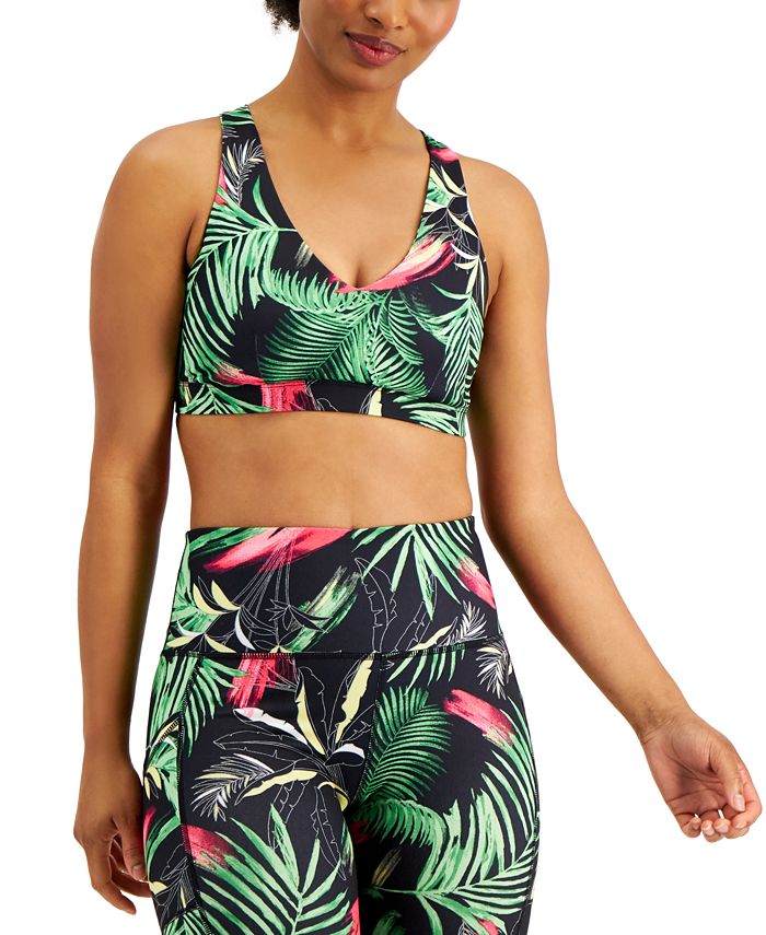 Sutiã esportivo feminino Ideology Intimates com bojo removível, preto, tamanho X-G