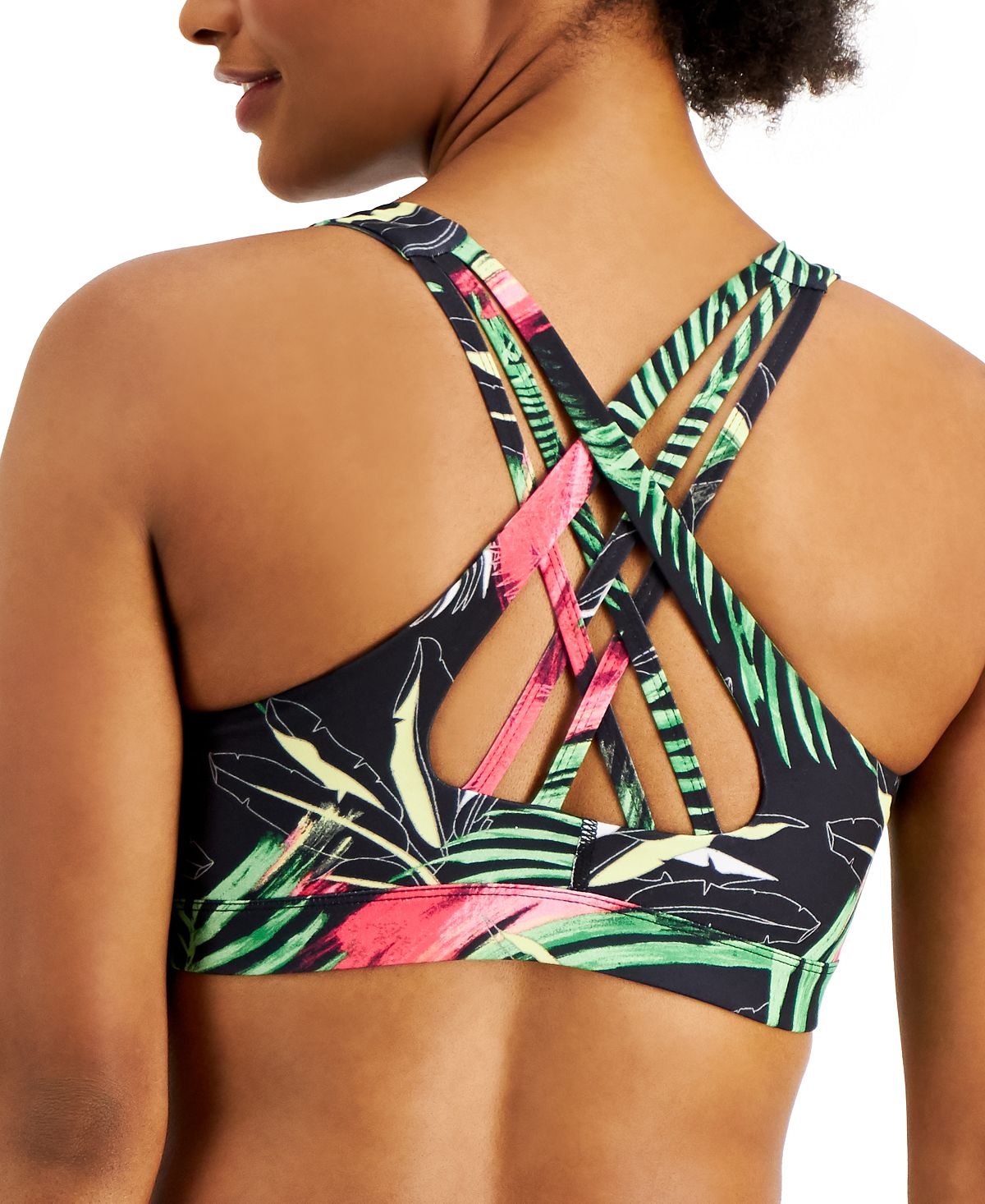 Sutiã esportivo feminino Ideology Intimates com bojo removível, preto, tamanho X-G