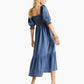 Vestido jeans feminino com manga bufante e estampa floral, tamanho XS, da INC International Concepts