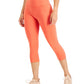 ID Ideology Leggings Cropped Femininas Cintura Alta Bolso Lateral Laranja Tamanho Médio