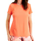 Camiseta feminina ID Ideology com gola redonda perfurada, laranja, tamanho X-S