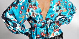 Blusa quimono feminina com franjas e miçangas da INC International Concepts, azul, tamanho pequeno