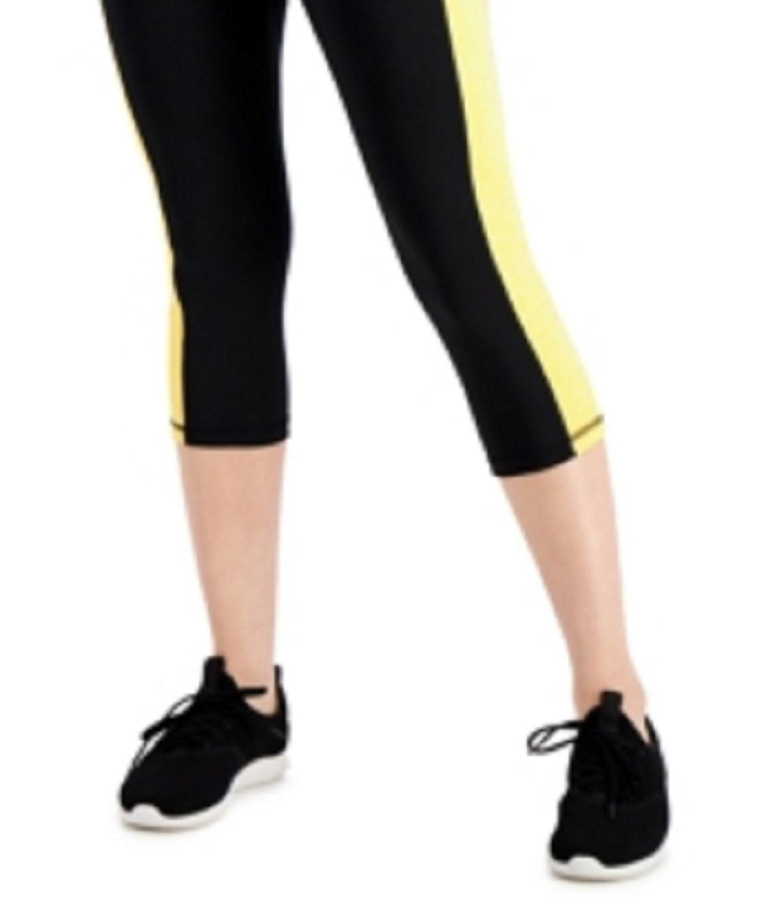 Leggings curtas femininas ID Ideology Colorblocked, pretas, tamanho pequeno