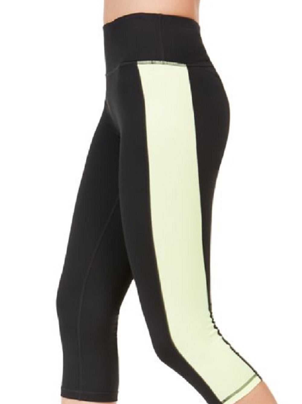 Leggings curtas femininas ID Ideology Colorblocked, pretas, tamanho XS