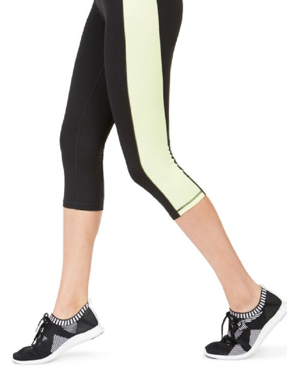 Leggings curtas femininas ID Ideology Colorblocked, pretas, tamanho XS