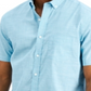 Camisa de algodão elástico com textura xadrez masculina Club Room, azul, tamanho médio