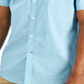 Camisa de algodão elástico com textura xadrez masculina Club Room, azul, tamanho médio