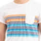 Camiseta listrada masculina Sun + Stone com bolso no peito, tamanho grande, branca