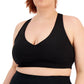 Conjunto de sutiã esportivo feminino Ideology Plus Match, preto, tamanho 3X
