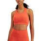 Conjunto de moletom feminino ID Ideology, sutiã esportivo de baixo impacto, laranja, tamanho médio