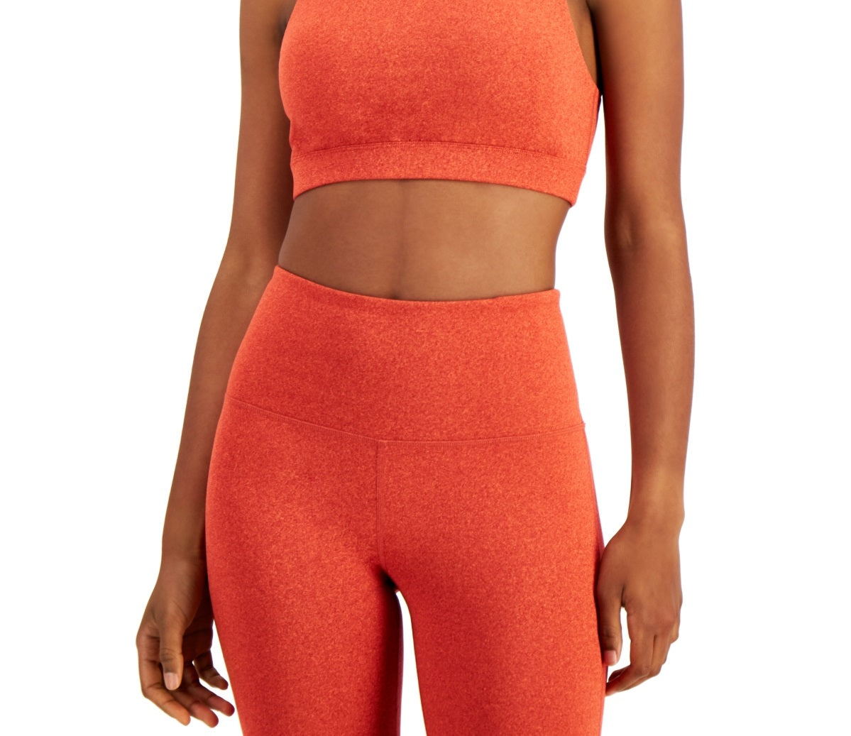 Conjunto de moletom feminino ID Ideology, sutiã esportivo de baixo impacto, laranja, tamanho médio