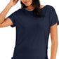 JM Collection Top feminino com amarração lateral azul tamanho extragrande