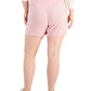 Shorts femininos com amarração frontal estilo &amp; co, rosa, tamanho 1X