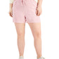 Shorts femininos com amarração frontal estilo &amp; co, rosa, tamanho 1X