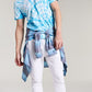 Camiseta masculina Shibori Starburst Sun + Stone, azul, tamanho XX-G