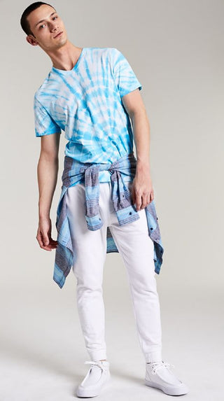 Sun + Stone Men's Shibori Starburst T-Shirt Blue Size XX-Large