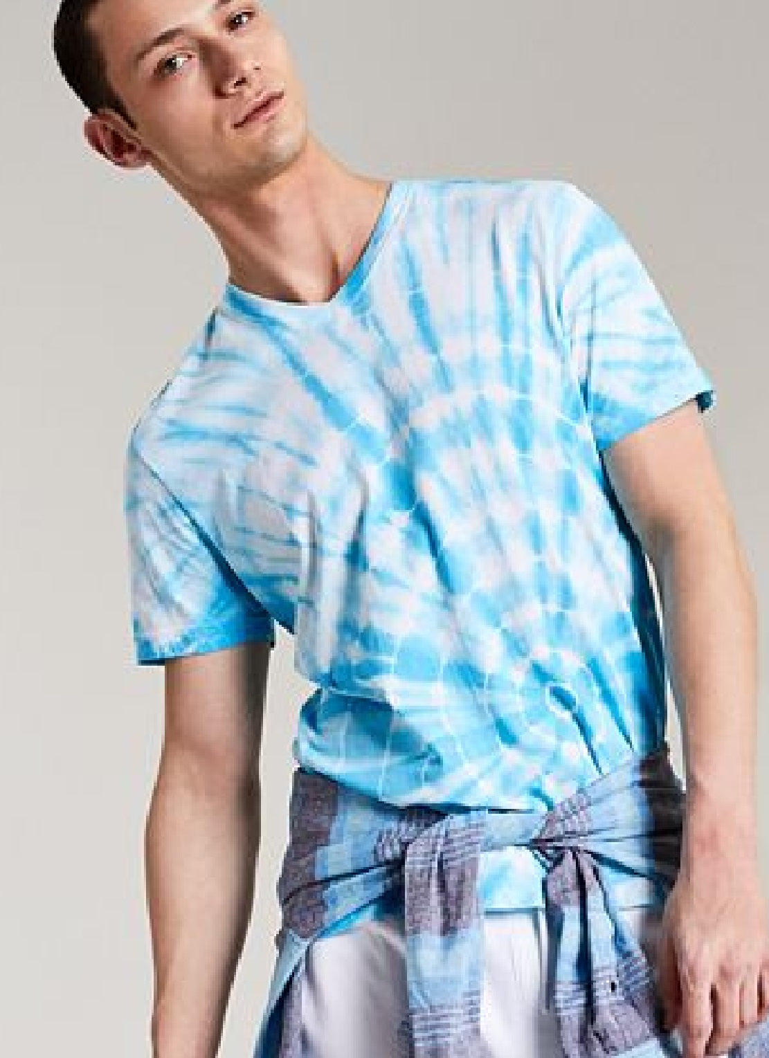 Camiseta masculina Shibori Starburst Sun + Stone, azul, tamanho XX-G