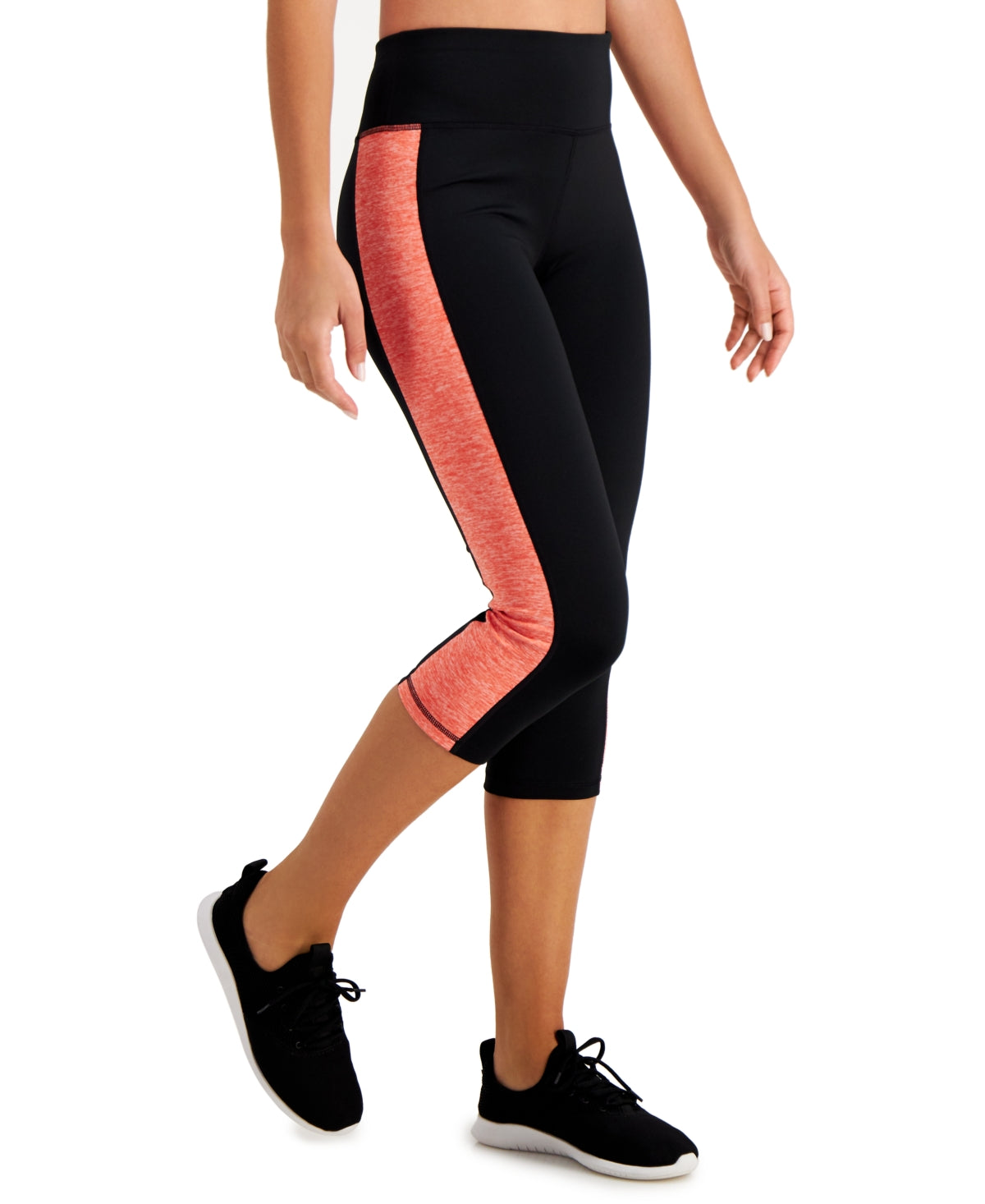 Leggings curtas femininas ID Ideology Colorblocked, pretas, tamanho XL