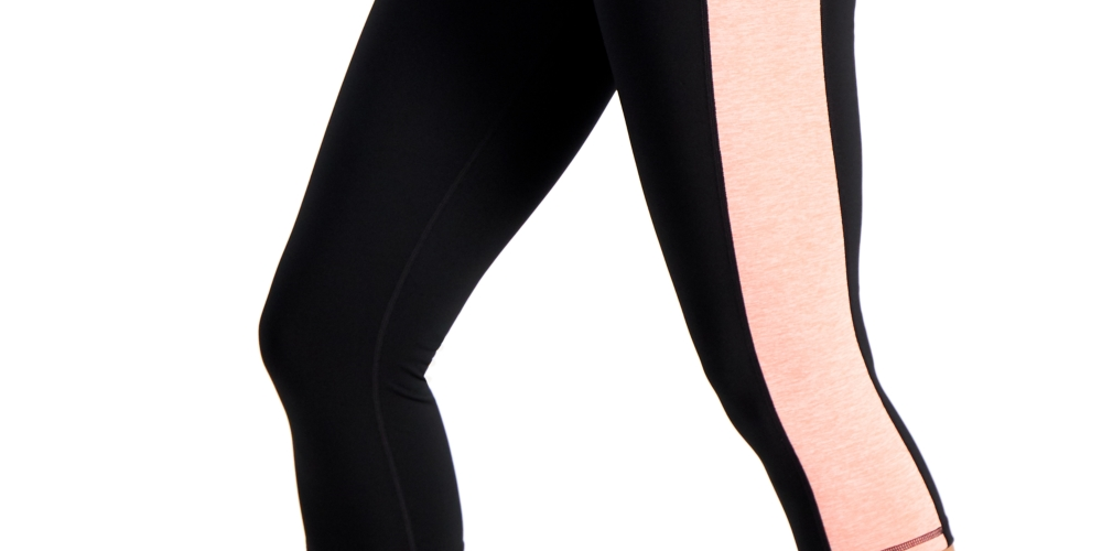 Leggings curtas femininas ID Ideology Colorblocked, pretas, tamanho XX-G